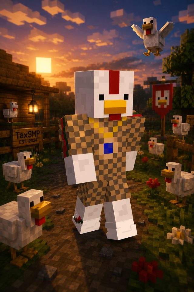 The Taxman character in game at sunset
